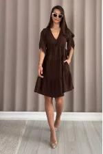 Chocolate-colored dress "Laurent"
