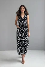 "Niola" black dress with print