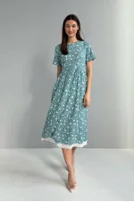 "Gride" denim dress with print