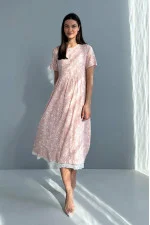 Pink "Gride" dress with print