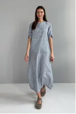 Blue striped dress "Fiol"