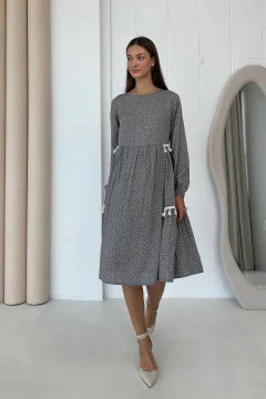 "Shayri" gray dress with print