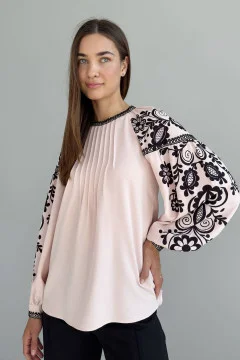 "Candice" pink blouse with print