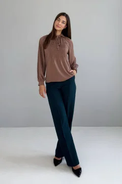 "Allende" blouse in mocha color
