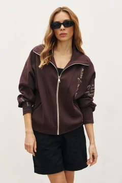 Sweatshirt "Poetry" brown