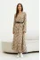 "Ingrid" cappuccino dress with print