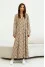 "Ingrid" cappuccino dress with print