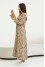 "Ingrid" cappuccino dress with print