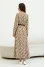 "Ingrid" cappuccino dress with print