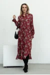 Платье «Флорет» цвета бордо с принтом
