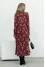 "Floret" burgundy dress with print