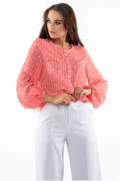 Coral-colored blouse 