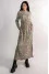 "Adelia" khaki dress with print