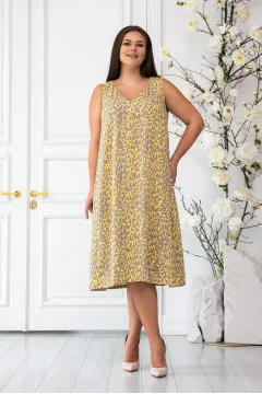 Yellow printed sundress "Lucia"