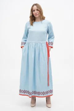 Embroidered dress "Marrakesh" in blue
