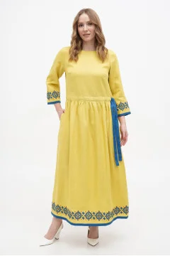 Embroidered dress "Marrakesh" in lemon color