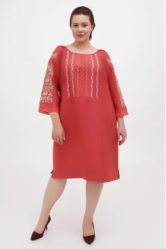 Embroidered dress "Willow" red