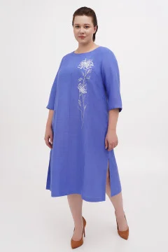Embroidered dress "Olvia" in cornflower color