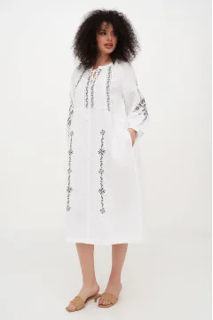Embroidered dress "Ksenya" white