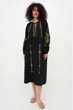 Embroidered dress "Ksenya" black