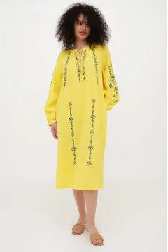 Embroidered dress "Ksenya" yellow