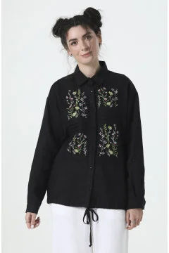 Embroidered shirt “Georgette” black