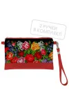 Клатч "Квітковий бум" красного цвета