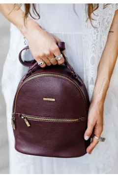 Kylie Marsala Leather Backpack