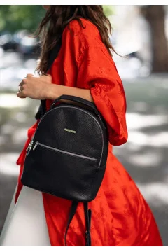 Kylie Onyx Leather Backpack