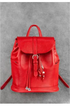 Olsen leather backpack in red