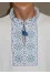 T-shirt "Snowflake" white with blue embroidery