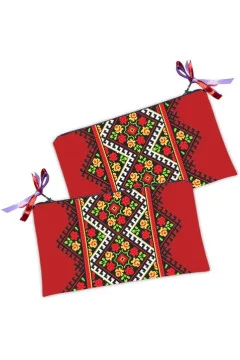 Cosmetic bag-purse "Rose embroidery"
